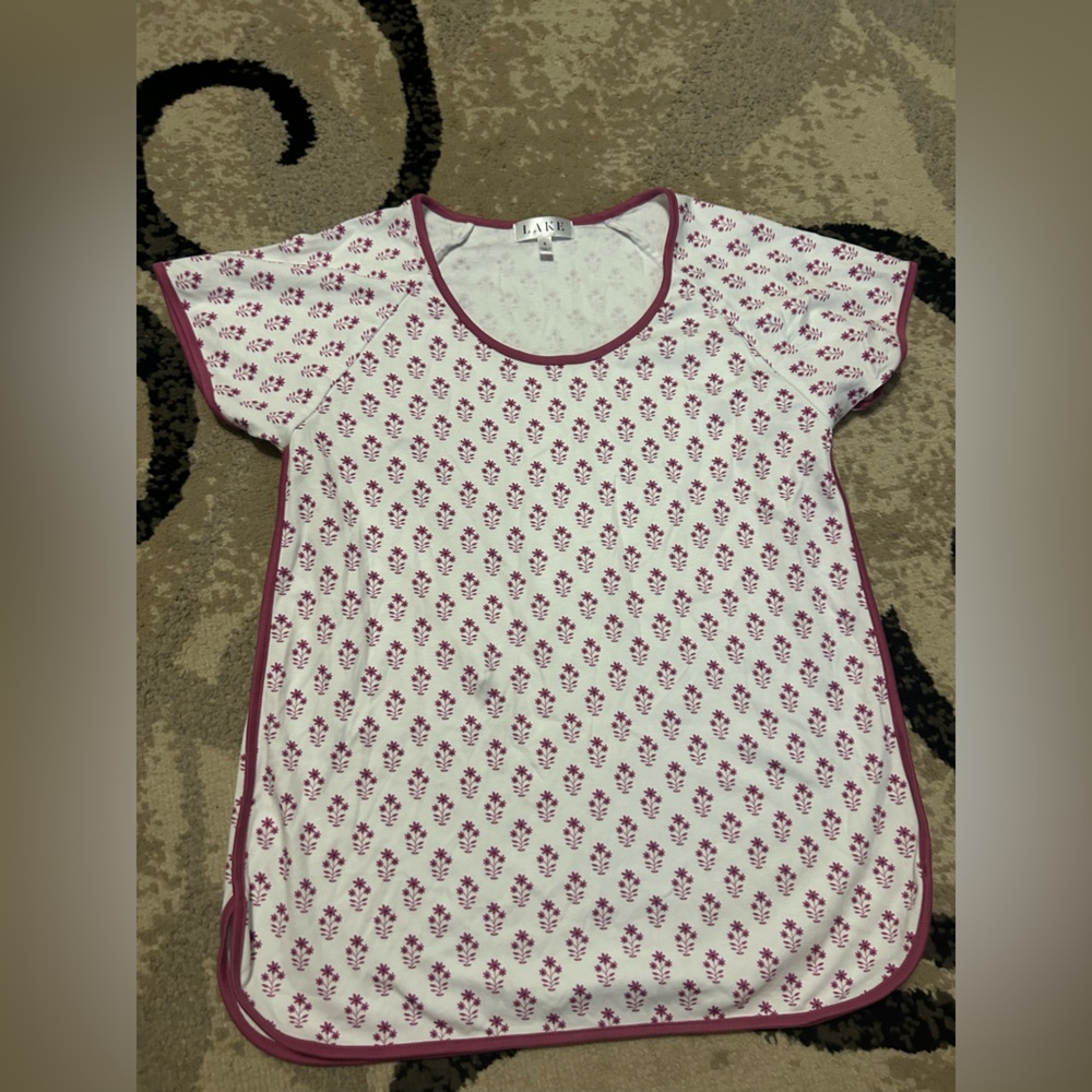 LAKE Flower Top Pink/White Size small